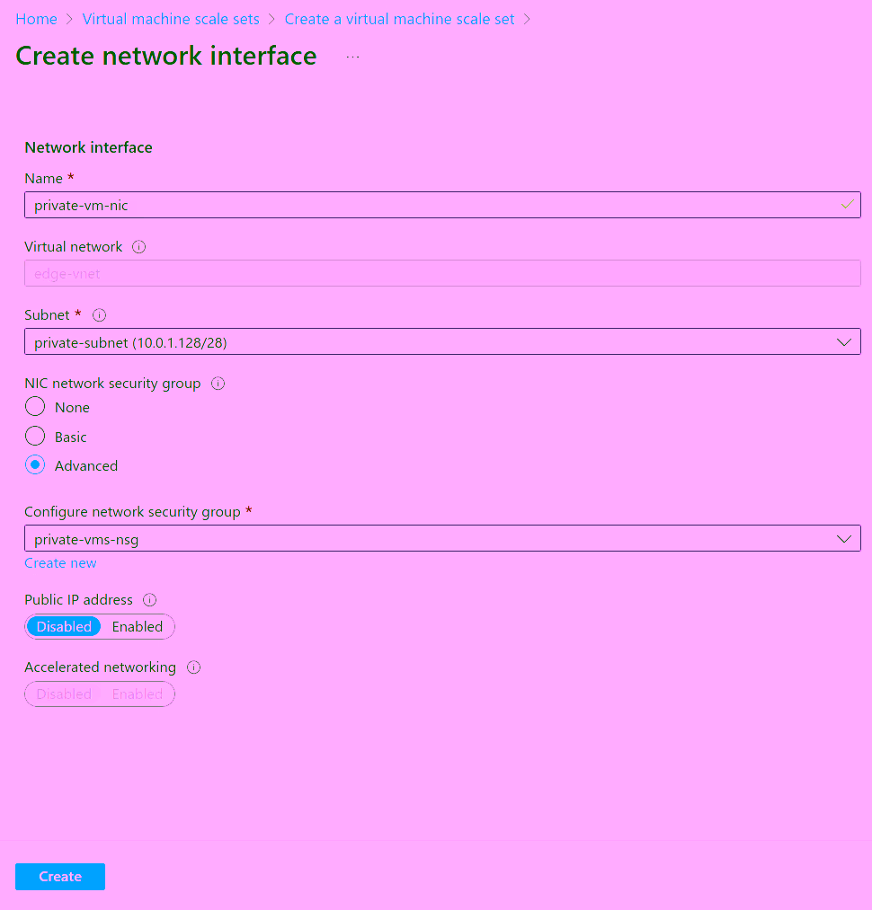 Create NIC