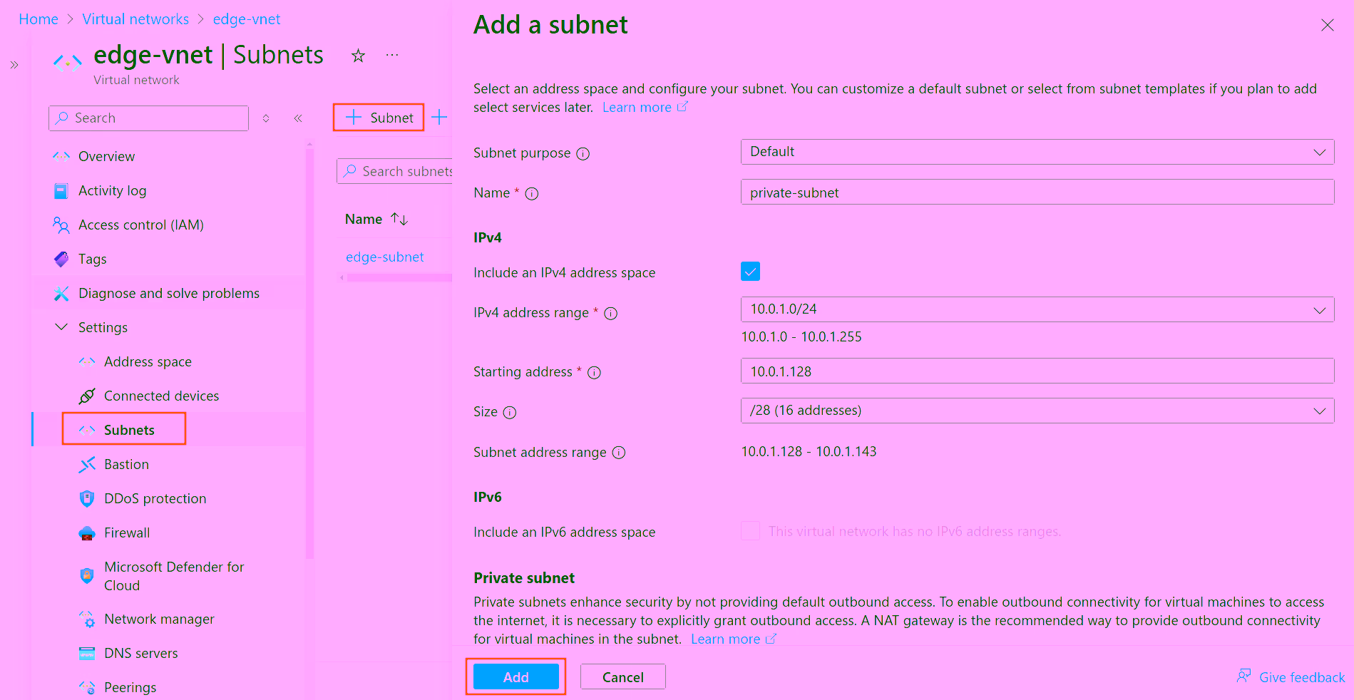 Private Subnet